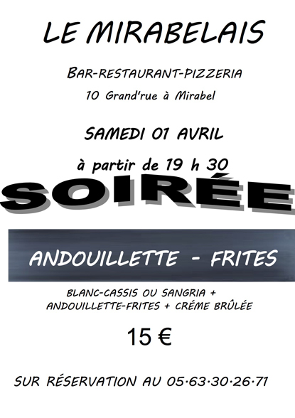Illustration pour « SOIRÉE au restaurant LE MIRABELAIS »